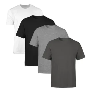 Kit 4 Camisetas Plus Size Extra Grande Lisa AlgodĂŁo Premium Kit 4 Camisetas Plus Size Extra Grande Lisa AlgodĂŁo Premium