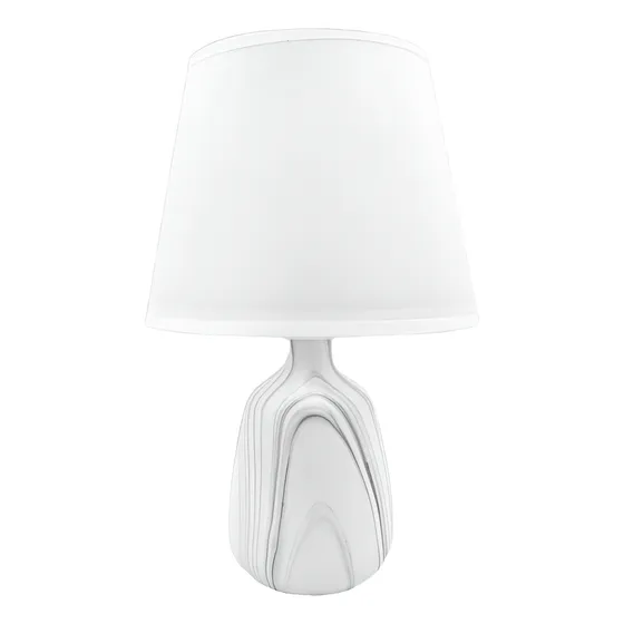 Lampara Blanca De Mesa Decorada Modelo Ddp-8
