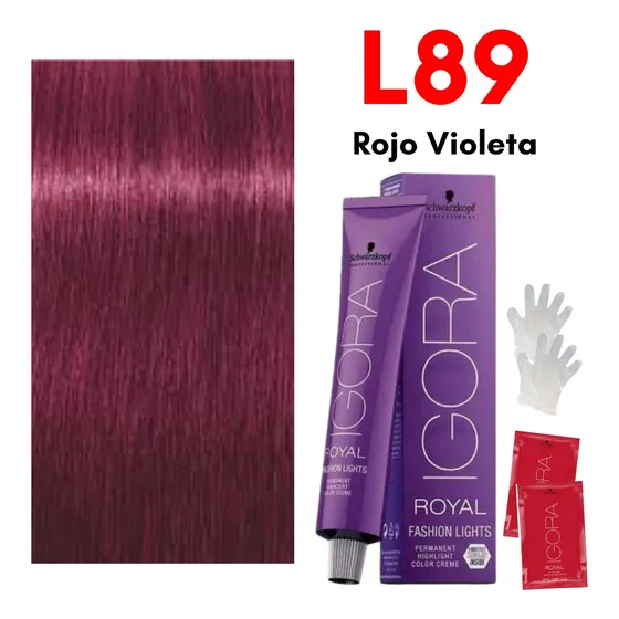 Tinte Igora Royal L89 Rojo Violeta Caja Morada Fashion Light
