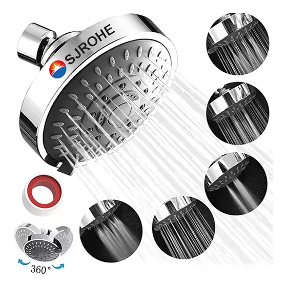 Sjrohe Regulable Ducha De Alta Presión 5 Modos 4 Pulgadas G 1/2 De Acero Inoxidable Baños Regaderas Modernas Kit De Baño Regadera Medidas Cabezal De Ducha Baños Con Regadera