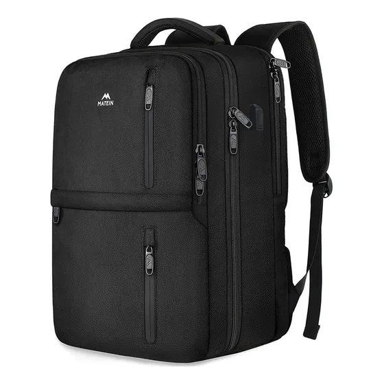 Mochila De Viaje Adultos Lisa 40L Grande Espacio Con Compartimento Para Zapatos Aprobado Por Avión 10kg Personal Articulo Mochila Para Laptop 17 Pulgadas Color Negro Matein 1197