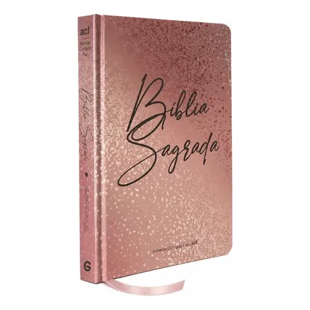 Bíblia Sagrada Rosa Capa Dura Brilhante Acf Culto E Louvor