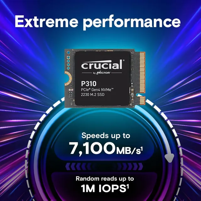 Disco M.2 2tb Gen4 Nvme M.2 2230 Ssd Crucial  7100 Mb/s