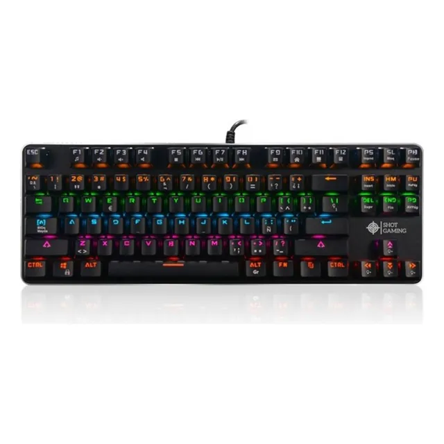 Teclado Mecánico Shot Gaming Reducido Shot-919 Switch Blue Teclado Negro