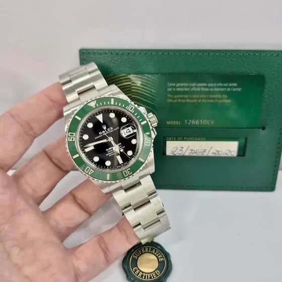 Rolex Submariner Date  Starbucks  41mm Automático Completo Prateado Verde Preto