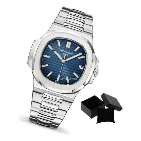 Relógio Patek Nautilus Automático Azul Base Eta Sem Caixa Prata Prata Azul-escuro (Recondicionado)
