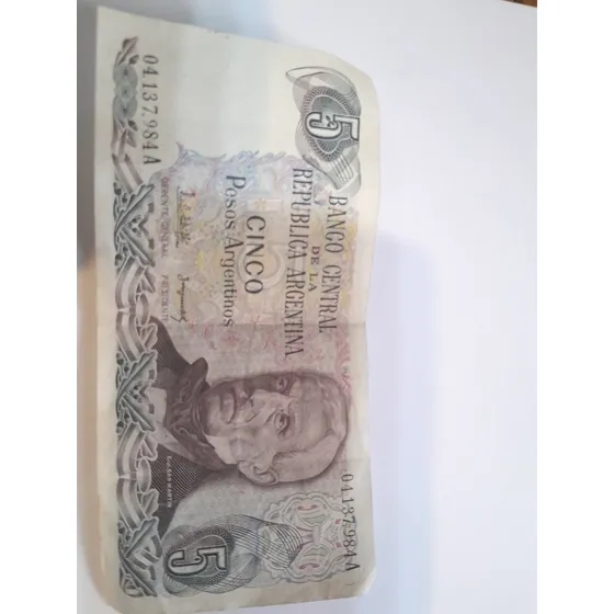 Antiguo Billete De 5 Pesos Líquido!!!!!