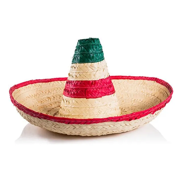 Sombrero De Paja Mexicano Colores Decoracionfiesta Mexicana 