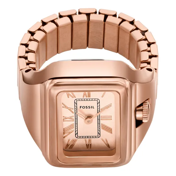 Reloj Mujer Fossil Raquel Forma De Anillo Oro Rosa