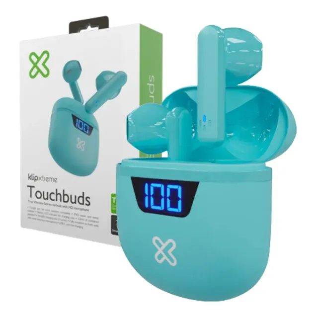 Auriculares Bluetooth Klipxtreme Touchbuds Verde Agua Febo
