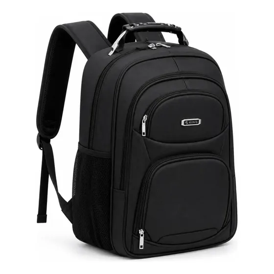 Mochila Masculina Impermeável Faculdade Alça De Aço Resisten Preto X