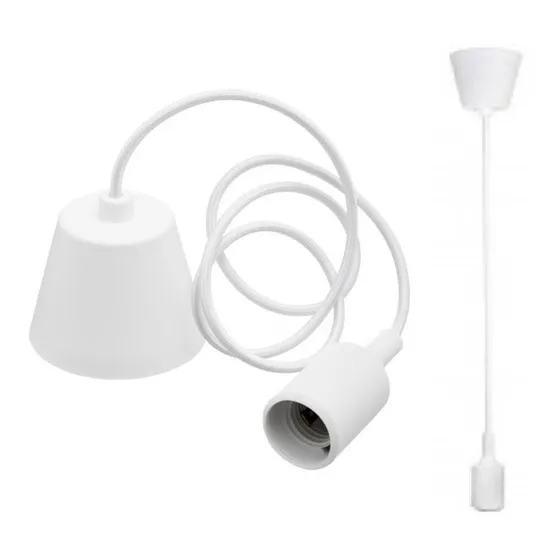 Lampara Colgante Socate E27 Blanca O Negra 80 Cms. 