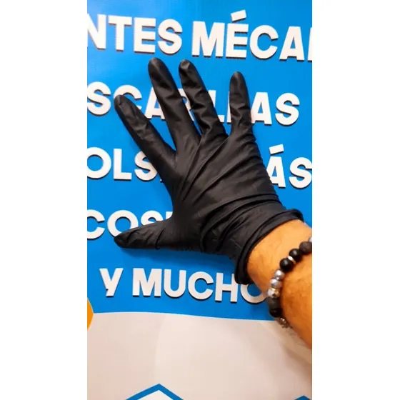 Guantes De Nitrilo.al Detal Color Negro 6 Milésimas De Groso