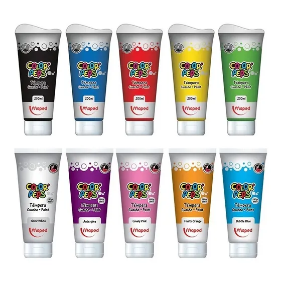 Tempera Maped Pomo Grande X 250grs Pack X 8 Unidades