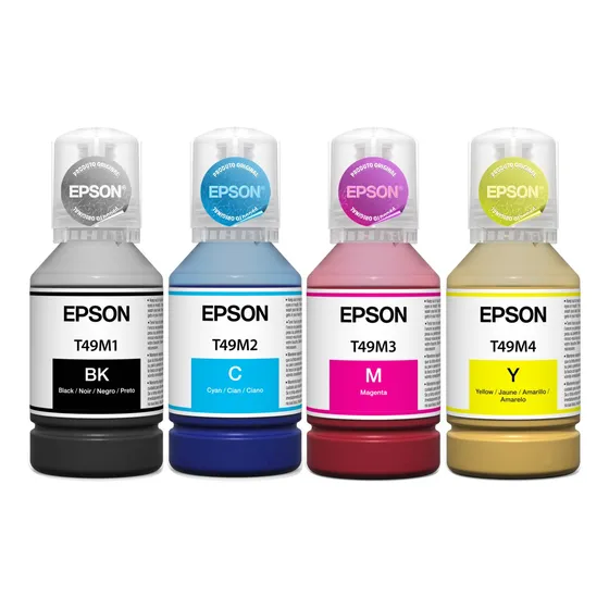 Kit 4 Cores Cmyk Sublimatica T49m Originais Epson F170 F570 