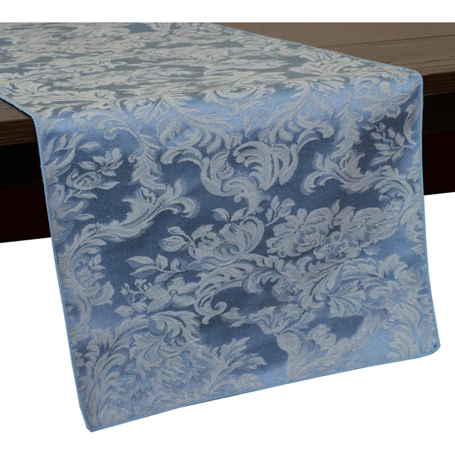 5 Camino Mesa Miranda Damasco 14 X 72  Tejido Jacquard Azul