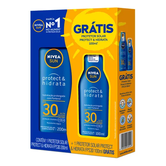 Kit Protetor Solar Protect & Hidrata Sun Fps30 200ml E 100ml Nivea