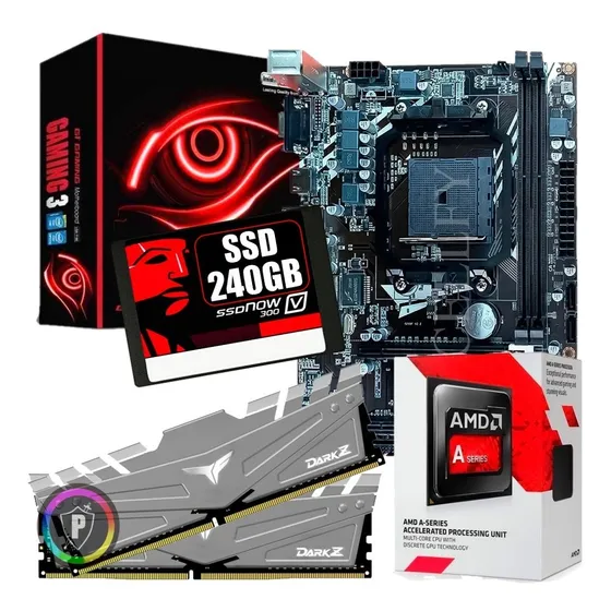 Kit Upgrade Gamer Placa Video 2gb / Cpu 3.8ghz / 8gb / 240gb