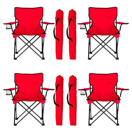 Set 4 Sillas Director Sillón Plegable Playa Camping Pesca 
