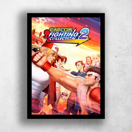 Quadros Decorativos Games Capcom Fighting Collection 2 Capcom Fighting Collection 2 - 10 Preto