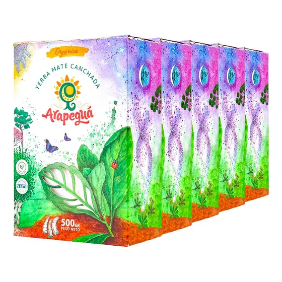 Yerba Mate Arapeguá Canchada Orgánica 5 Unid Premium