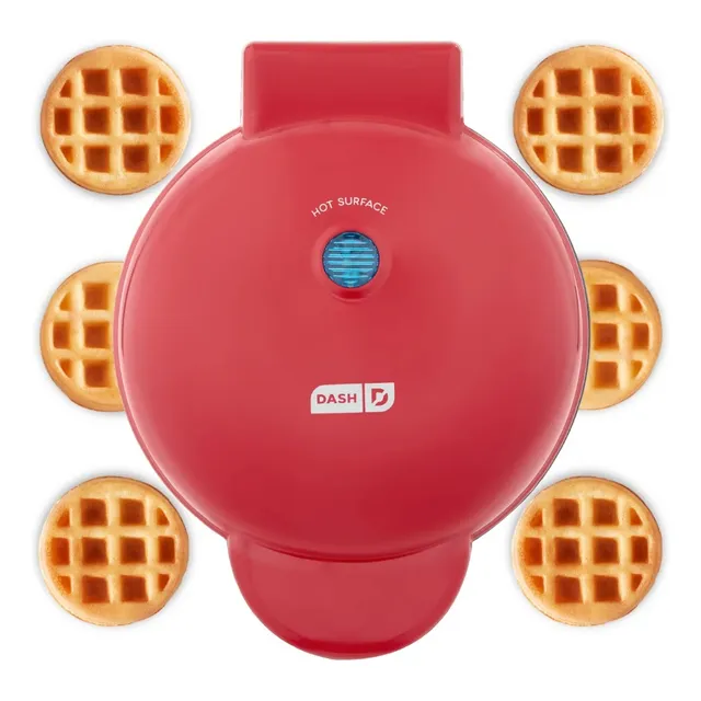 Maquina Para Hacer 7 Mini Wafles De 5 Cm Dash Waflera Roja Color Rojo
