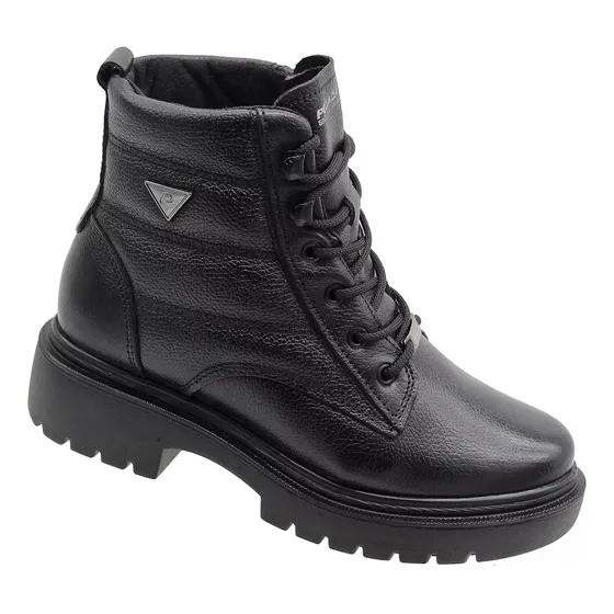 Bota Pegada Confort Acordonada Dama Cuero Invierno