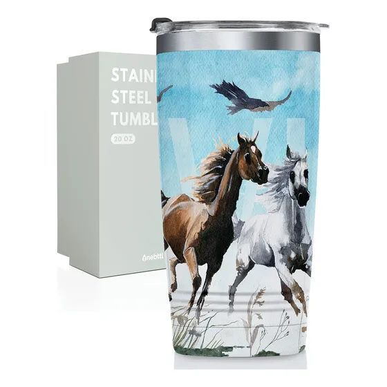 Onebttl Regalo Caballo Para Niña Mujer Amante Vaso Aislado