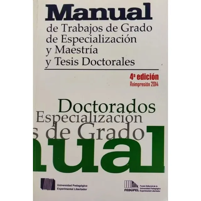 Manual De Trabajo De Grado De Especializacion Y Maetria Upel