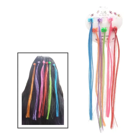 12 Mechas De Cabelo Coloridas Infantil  Fantasias Carnaval