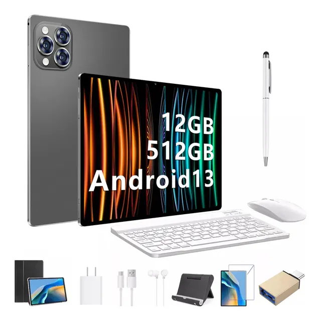 Tablet Pro12 5g Wifi 2sim 12+512gb Android 13 Teclado Ratón