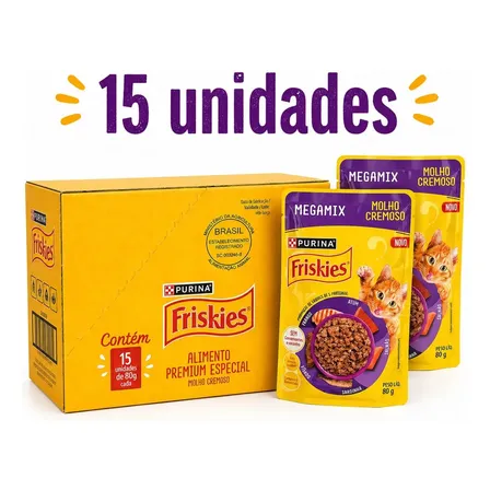 Ração Úmida purina Friskies Gato Adulto Megamix 80g