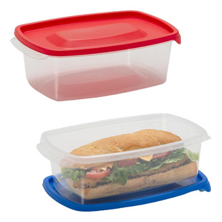Contenedor Alimentos Plastico Recipiente Mediano 2 Piezas Contenedor Alimentos Plastico Recipiente Mediano 2 Piezas