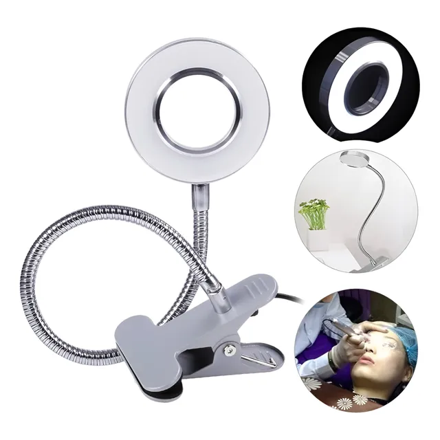 Lampara Con Lupa De Mesa - Cuello Flexible