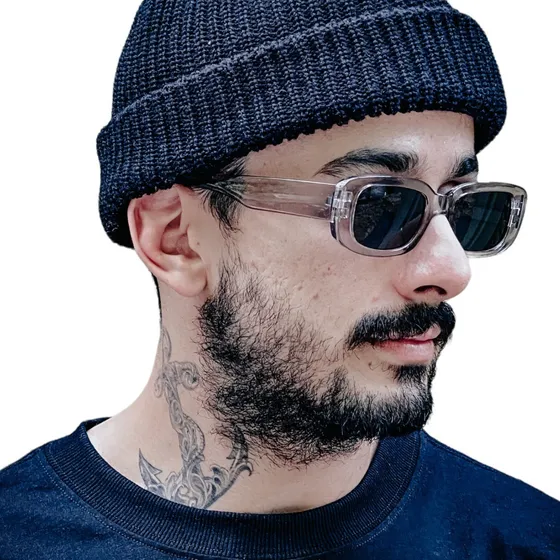 Oculos Retangular Vintage Retro Acetato Lente Colorida Uv400 Armação Transparente Lente Fumé