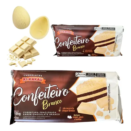 Barra De 1 Kg Chocolate Branco Para Raspar Cobrir E Moldar