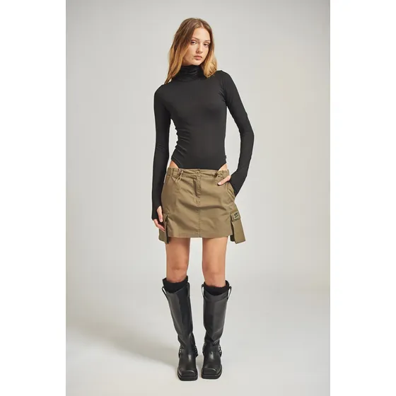Falda Corta Bump De Gabardina Mujer 47 Street