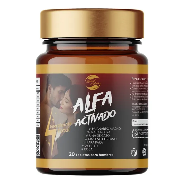 Maca Negra Con Huanarpo Macho 20 Tabletas Alfa Activado