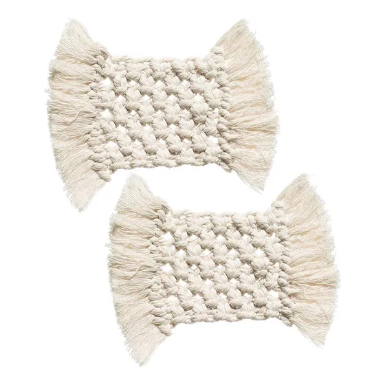 Mantel Individual De Macramé, Posavasos De Macramé Tejido A 