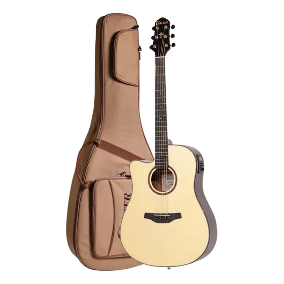 Violão Eletroacústico Folk Canhoto Crafter Hd 250ce Lh Bag