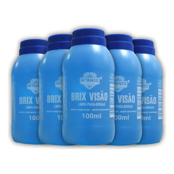 Kit 5 Brix Visão Gitanes 100ml Limpador de Para-brisa Automotivo Concentrado