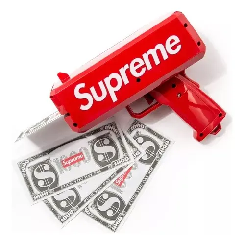 Pistola Dorada Llover Dinero Lanza Billetes + 100 Dolares