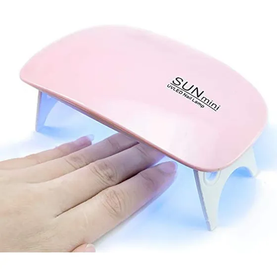 Secador De Uñas Lampara Uv Led Sun Mini 6w Color Rosado