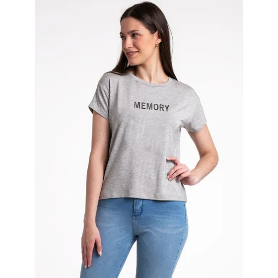 Remera Onyx Basica Viscosa Lycra Con Estampa Memory Mujer