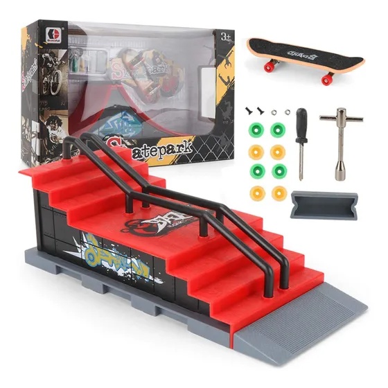 Shuaiyin Finger Skate Park Kit - Diapasón Rampa Finger Board Training Mini Skateboard Toys Starter Kit Para Niños