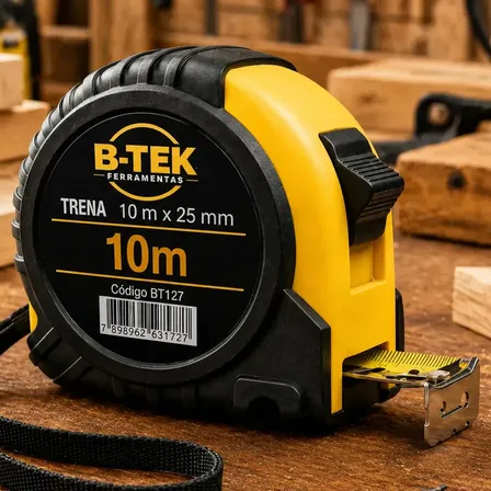 Trena Emborrachada 10 Metros Profissional 25mm 10m Aço Com Trava KAPWING 4.8 | +