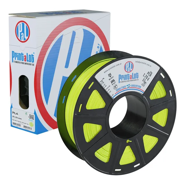 Filamento Para Impresoras 3d Pla 1.75mm X 1kg :: Printalot Color Amarillo flúo