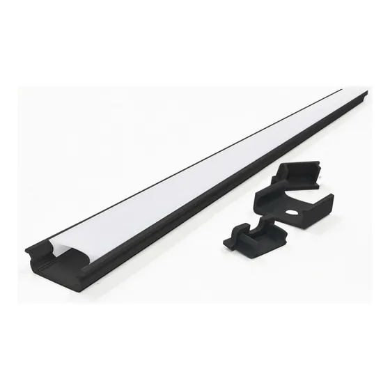 Perfil Aluminio Negro Difusor Aplicar 2 Metros P01 Gsg C2