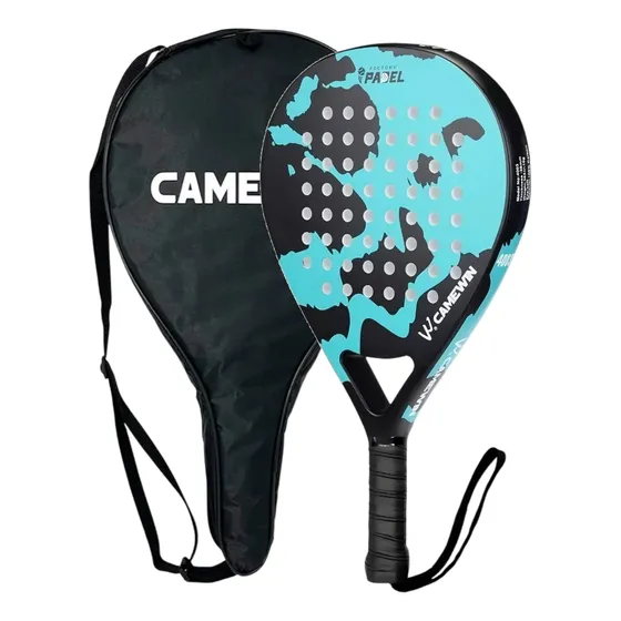 Paleta De Pádel Camewin  Fibra De Carbono + Funda Azul Acero