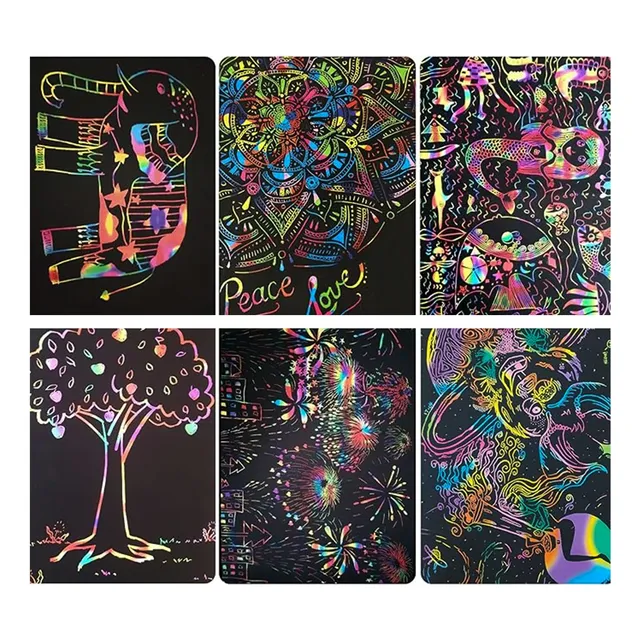 10 Libreta Paper Note Scratch Dibujo Para Niños 14*10cm